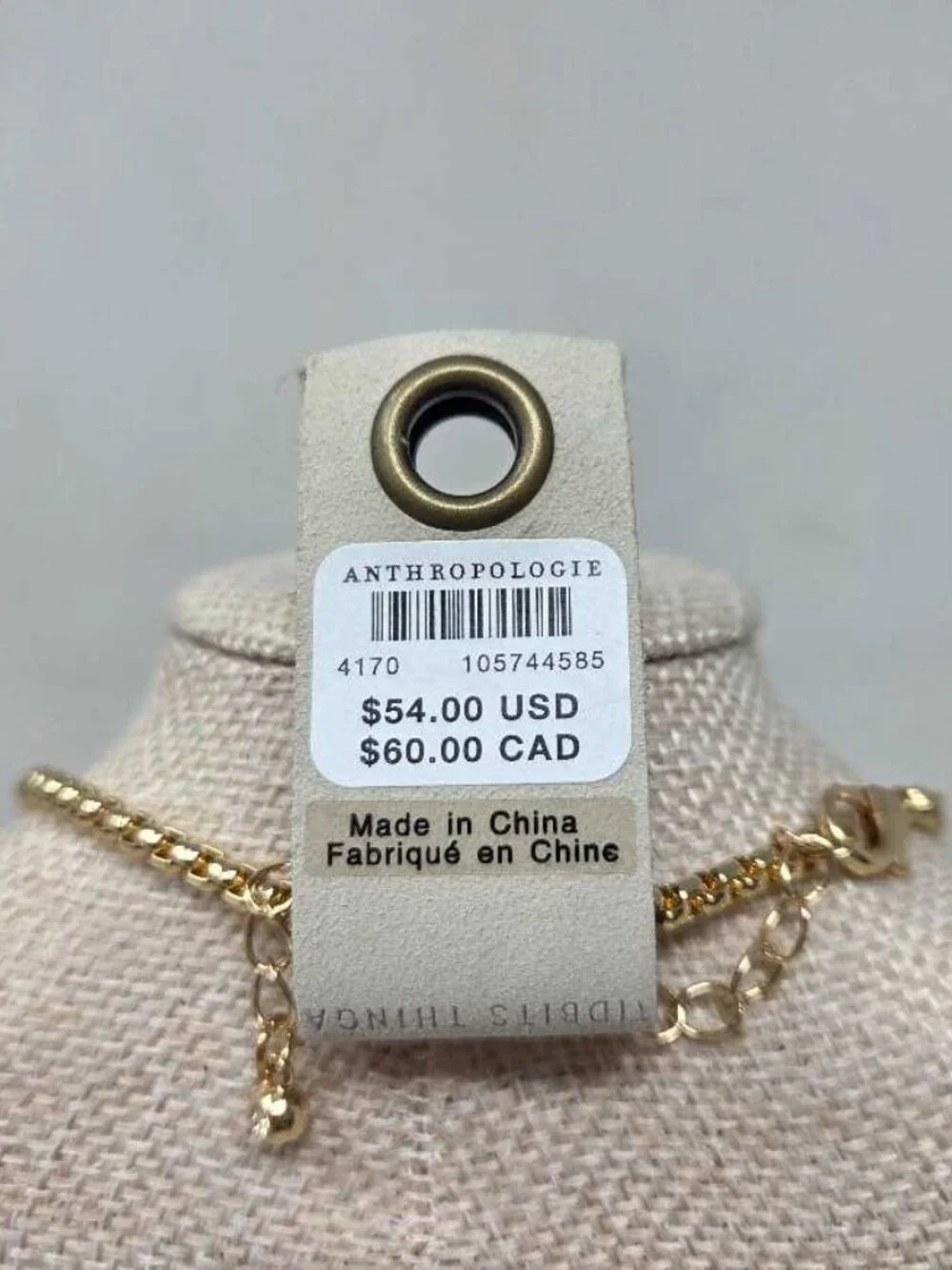 New Anthropologie glitz swirl gold pendant statement necklace